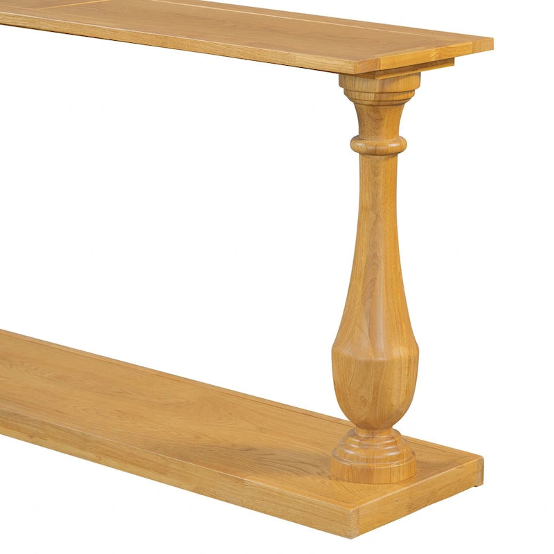 Tavolino consolle con design a base a vaso, tavolino stretto da ingresso, tavolino da divano con ripiano inferiore