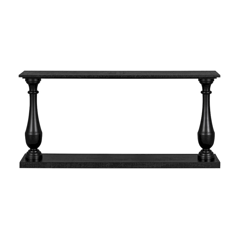 Tavolino consolle con design a base a vaso, tavolino stretto da ingresso, tavolino da divano con ripiano inferiore