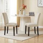 VECELO Sedie da pranzo imbottite, set da 6, in tessuto moderno con schienale alto e gambe in legno massello, sedie Parson (set da 6)