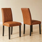 VECELO Sedie da pranzo imbottite, set da 6, in tessuto moderno con schienale alto e gambe in legno massello, sedie Parson (set da 6)