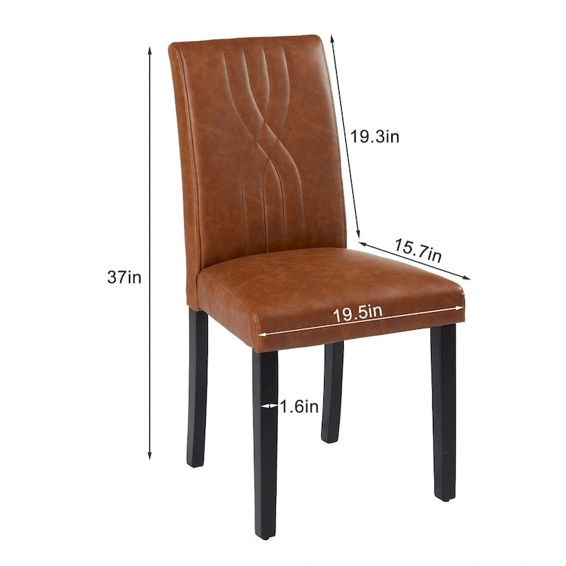 VECELO Sedie da pranzo imbottite, set da 6, in tessuto moderno con schienale alto e gambe in legno massello, sedie Parson (set da 6)