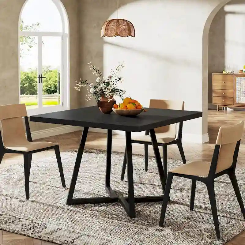 Tavolo da pranzo industriale con base in metallo