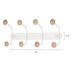 1 pz appendiabiti da parete, appendiabiti in legno e metallo, cappelliera, ganci da parete