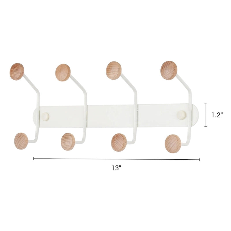 1 pz appendiabiti da parete, appendiabiti in legno e metallo, cappelliera, ganci da parete