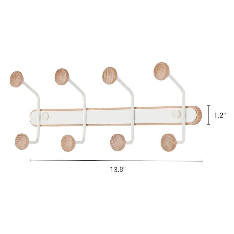 1 pz appendiabiti da parete, appendiabiti in legno e metallo, cappelliera, ganci da parete