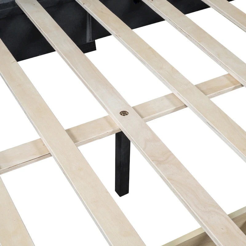 Daybed Imbottito Moderno Grigio Matrimoniale con Due Cassetti Contenitore per Camera da Letto
