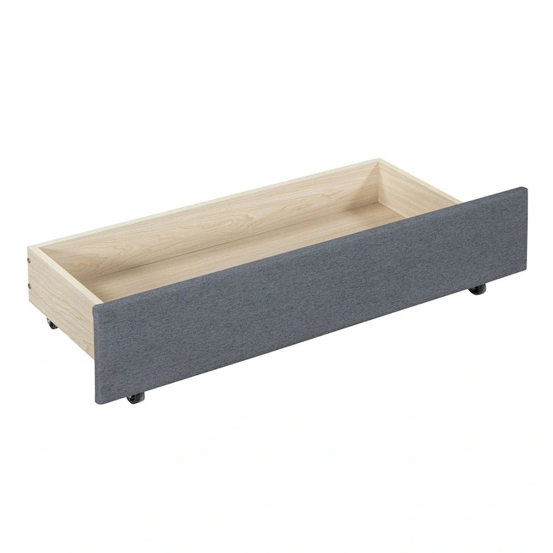 Daybed Imbottito Moderno Grigio Matrimoniale con Due Cassetti Contenitore per Camera da Letto