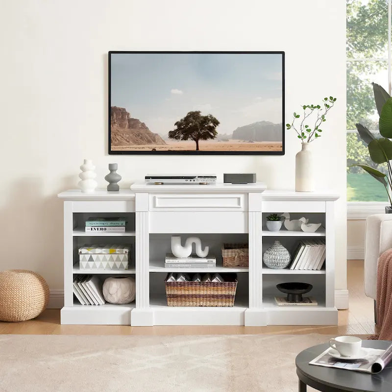 Mobile porta TV da 65.75 pollici con ampio armadio contenitore e ripiani regolabili per TV fino a 65 pollici