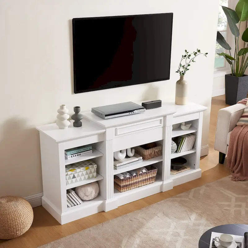 Mobile porta TV da 65.75 pollici con ampio armadio contenitore e ripiani regolabili per TV fino a 65 pollici