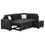 Divano sezionale a L a 4 posti da 83,8" con letto estraibile, chaise longue contenitore, porte USB, prese di corrente e portabicchieri