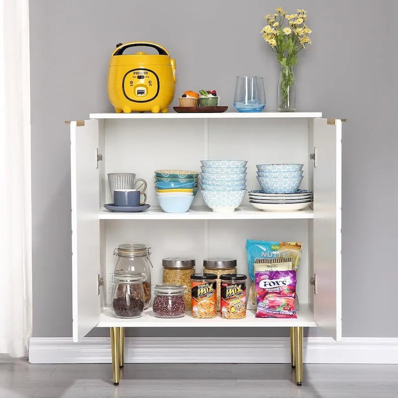 Credenza Contenitore Moderna con 2 Ante, Credenza a Buffet per Cucina