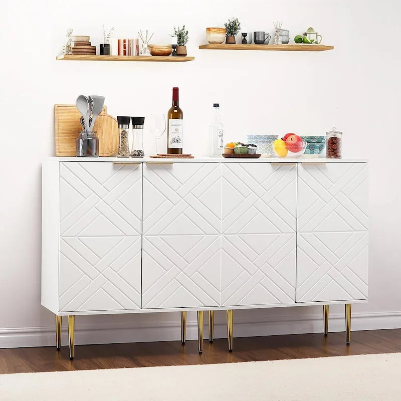 Credenza Contenitore Moderna con 2 Ante, Credenza a Buffet per Cucina