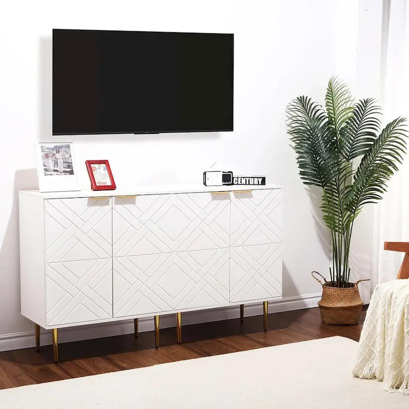 Credenza Contenitore Moderna con 2 Ante, Credenza a Buffet per Cucina