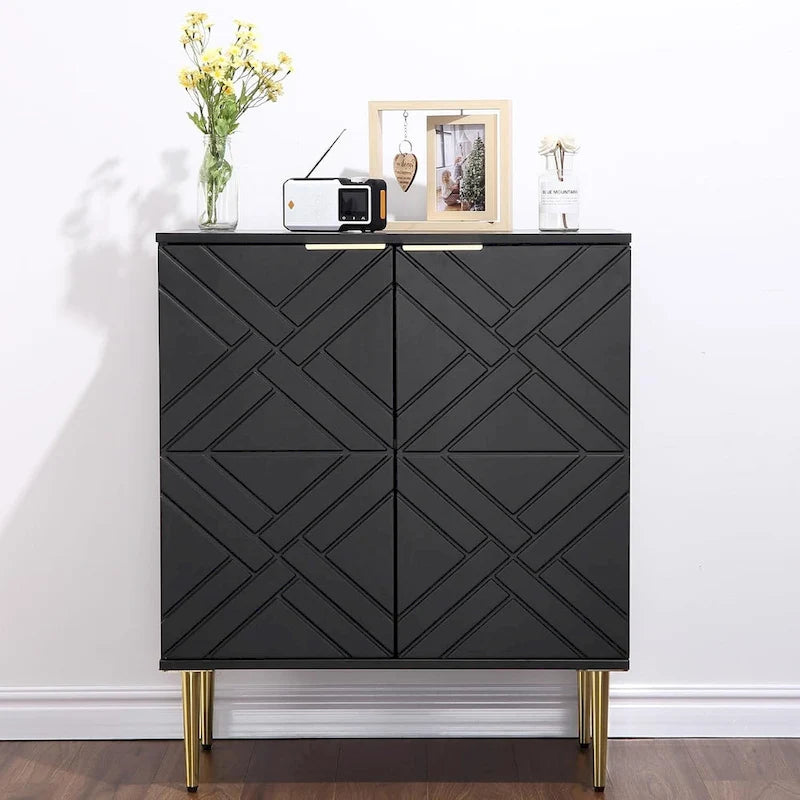 Credenza Contenitore Moderna con 2 Ante, Credenza a Buffet per Cucina