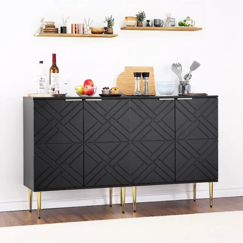 Credenza Contenitore Moderna con 2 Ante, Credenza a Buffet per Cucina