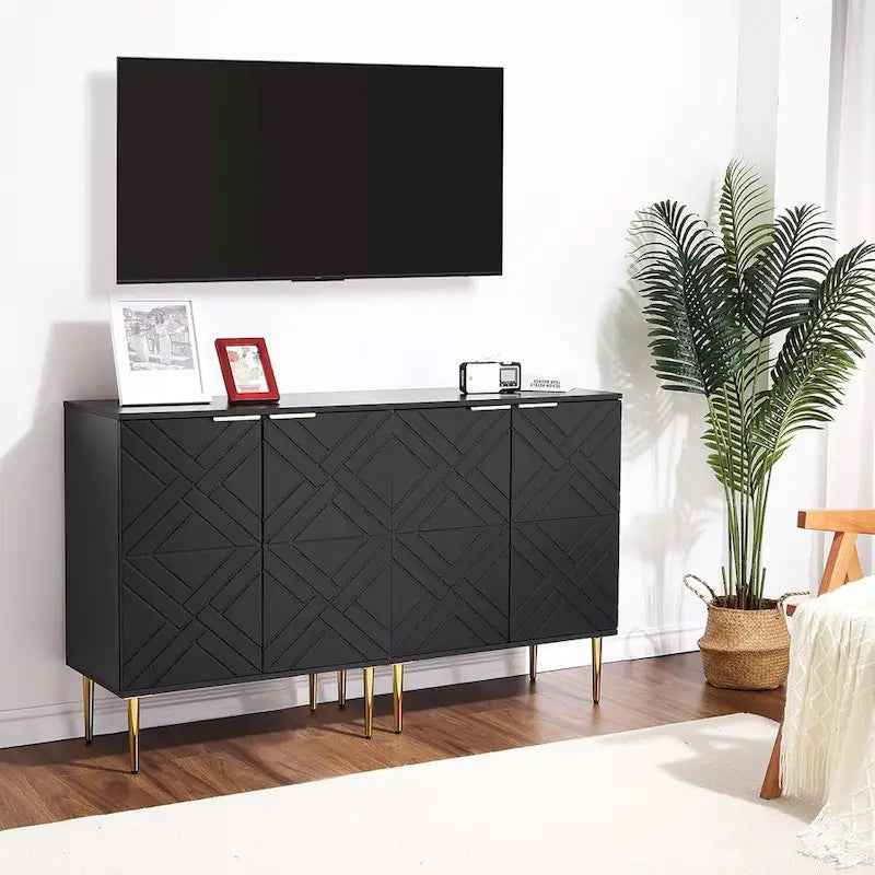 Credenza Contenitore Moderna con 2 Ante, Credenza a Buffet per Cucina