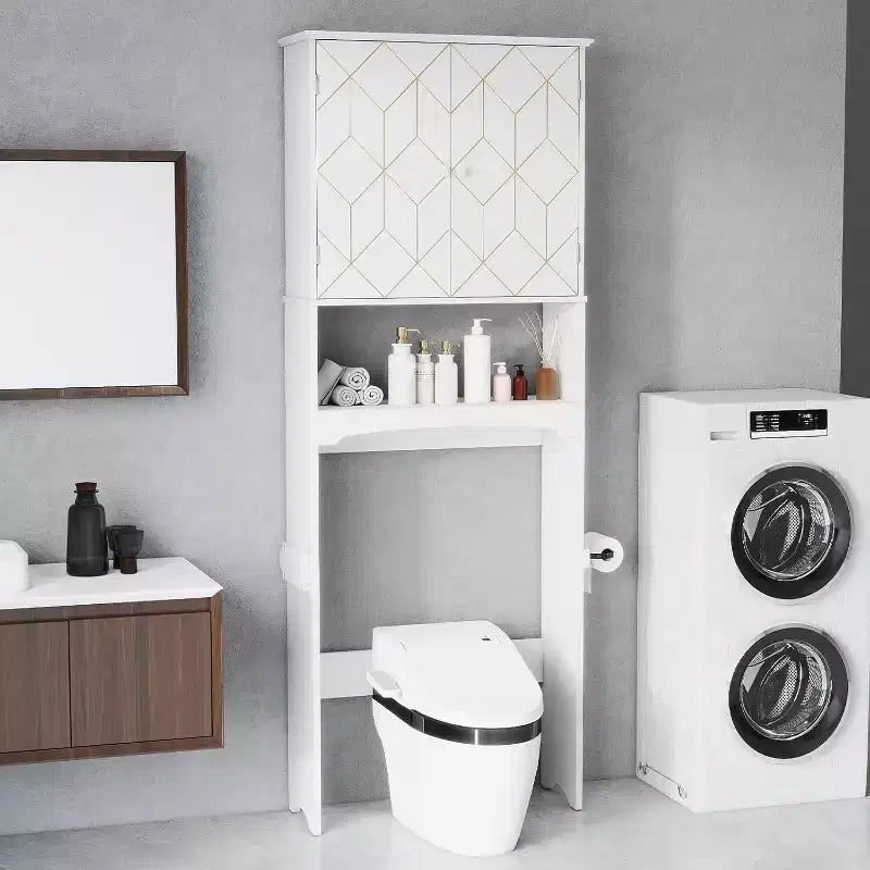 Armadietto salvaspazio da bagno sopra il WC