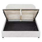 Letto imbottito queen size con contenitore sollevabile - Bianco