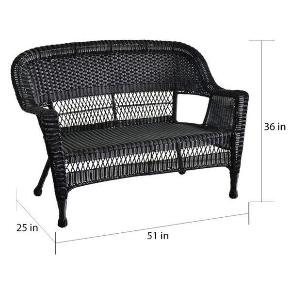 Set da conversazione da 4 pezzi per patio in vimini