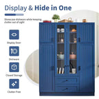 Dispensa da Cucina Autoportante Whisen 71''H, Grande Armadio Contenitore per Sala da Pranzo con 6 Ante, Ripiani Regolabili