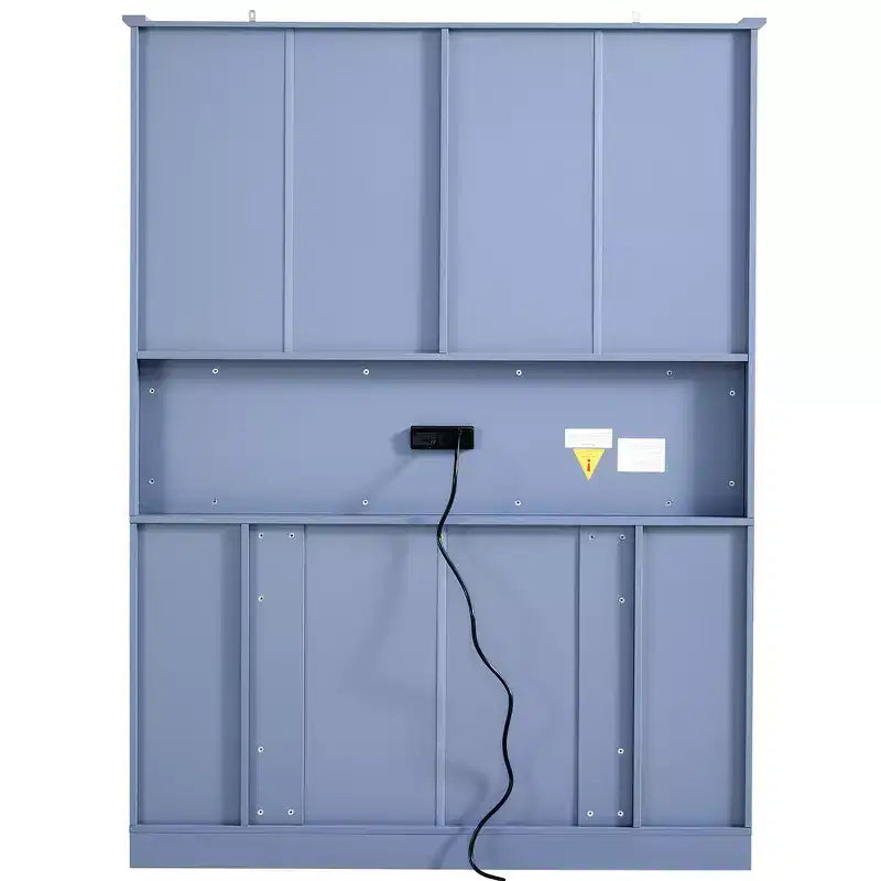 Whisen Armadio Dispensa per Cucina Autoportante Alto 180 cm, Grande Credenza Contenitore per Sala da Pranzo con 4 Ante Pieghevoli, Ripiani, Portabottiglie