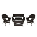 Set da conversazione da 4 pezzi per patio in vimini