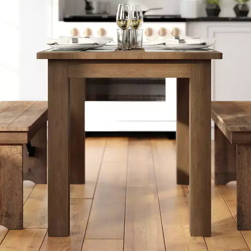 Flash Furniture Tavolo da Pranzo Rettangolare Rustico in Pino Massiccio 46 x 30