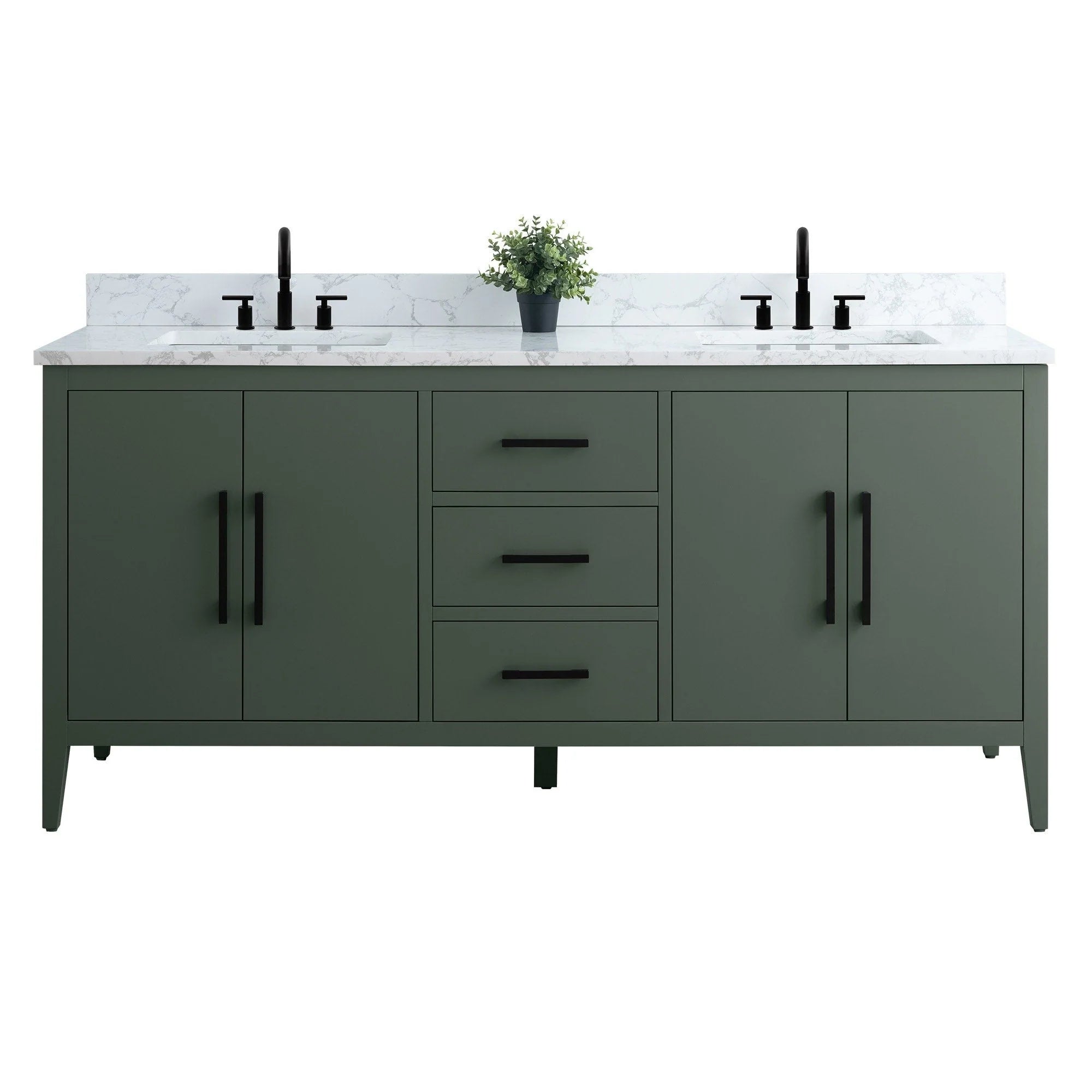 Mobile lavabo doppio Vanity Art 72 per bagno con piano in marmo composito