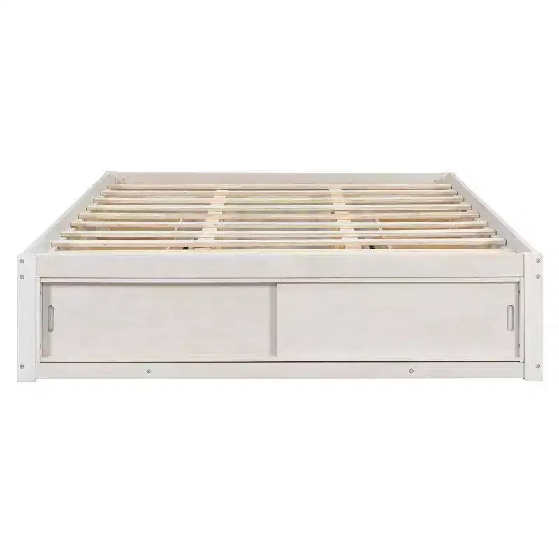 Struttura letto a piattaforma Whisen Queen con 4 cassetti e contenitore nella pediera