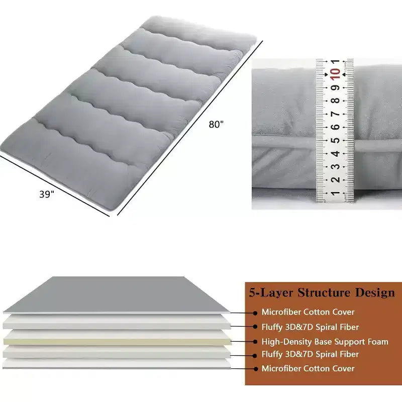 Materasso Futon Giapponese, Materassino Pieghevole da Pavimento, Tappetino Tatami per Casa, Materasso da Campeggio