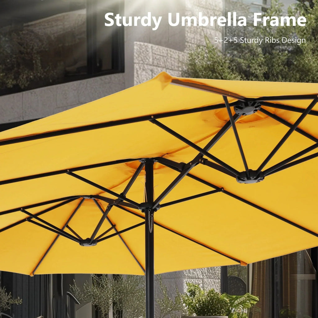 MAISON ARTS Ombrellone Doppio da 4,5 m, Extra Large, per Patio, con Base Inclusa