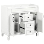 Mobile Bagno Moderno da 90cm con Lavabo Integrato e Specchiera, 2 Ante e 2 Cassetti