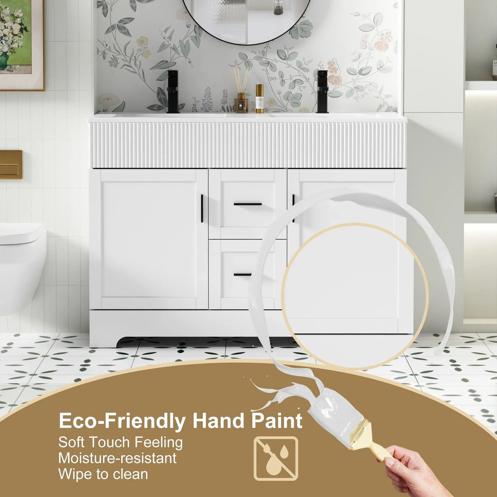 Mobile bagno 30/36/48 Wavy Line con lavabo e rubinetto