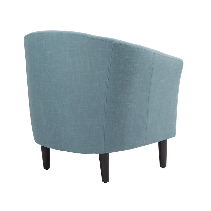 Set di 2 Poltrone Club con Braccioli in Lino a Botte Moderne