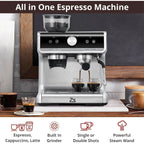 Macchina da caffè espresso, con macinacaffè, serbatoio dell'acqua da 2,8 L