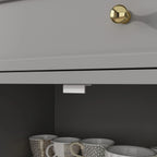 59.1'' Credenza Buffet Bianco Laccato Moderno Metà Secolo Contemporaneo