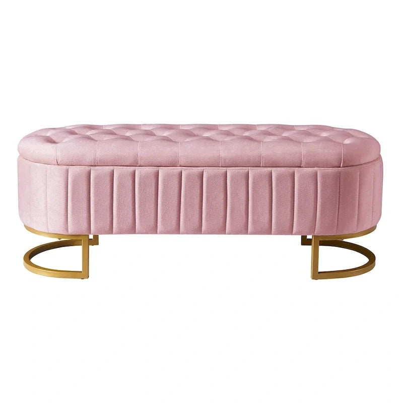 Comodino a 2 Pezzi Letto a Piattaforma Matrimoniale a LED con Pouf Contenitore