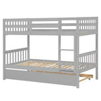 Letto a castello moderno in legno a due piani con letto estraibile, convertibile in 2 letti