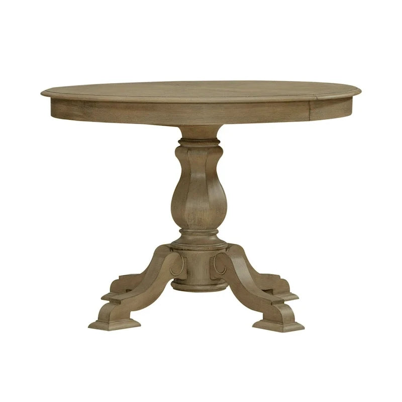 Tavolo da pranzo rotondo Magnolia Manor con base a piedistallo e prolunghe – 2 finiture