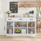 Mobile Buffet Celebalcony con Contenitore, Grande Mobile Contenitore da Cucina da 53,4 pollici con 3 Cassetti e 4 Ante, Ripiano Regolabile per Cucina, Soggiorno
