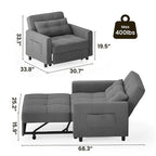 Divano letto trasformabile 3-in-1, Poltrona letto estraibile, Letto pieghevole convertibile per soggiorno