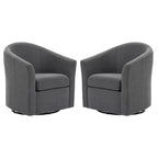 Set di 2 Poltrone Girevoli Moderne Imbottite a Barilotto, Poltrone Accent per Soggiorno