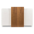 Pouf Jarmo Poly & Bark con Tavolino Regolabile in Noce - Vera Pelle Italiana Pieno Fiore