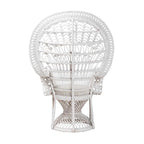 Sedia Kallima Pavone in Rattan Naturale Bianco Bohemien Moderno