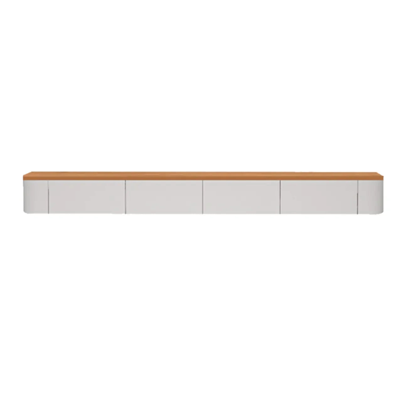 Mobile TV galleggiante contemporaneo in legno bianco con cassetti