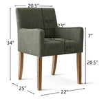 Set di 6 sedie da pranzo imbottite con braccioli, poltrone moderne in lino con gambe in legno, sedie occasionali per sala da pranzo, soggiorno - Panipeachy