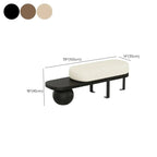 Panca bassa moderna in legno imbottita beige