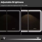 Mobiletto a specchio a LED nero/bianco/oro, anta singola, cerniera sinistra o destra, a incasso o a parete
