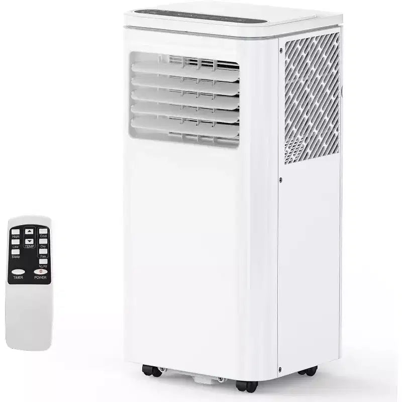 Condizionatore portatile da 10000 BTU, climatizzatore domestico con telecomando per ambienti fino a 42 mq, funzioni 3-in-1/timer 24 ore/ruote piroettanti