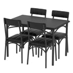 Set da pranzo rettangolare per 4 con sedie imbottite